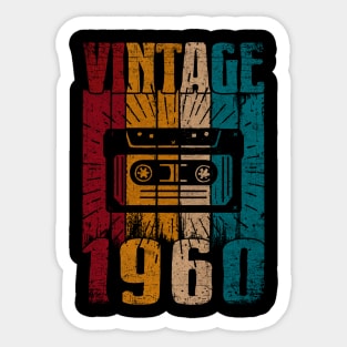 Vintage 1960 Retro 60th Birthday Cassette Tape 60 Year Sticker